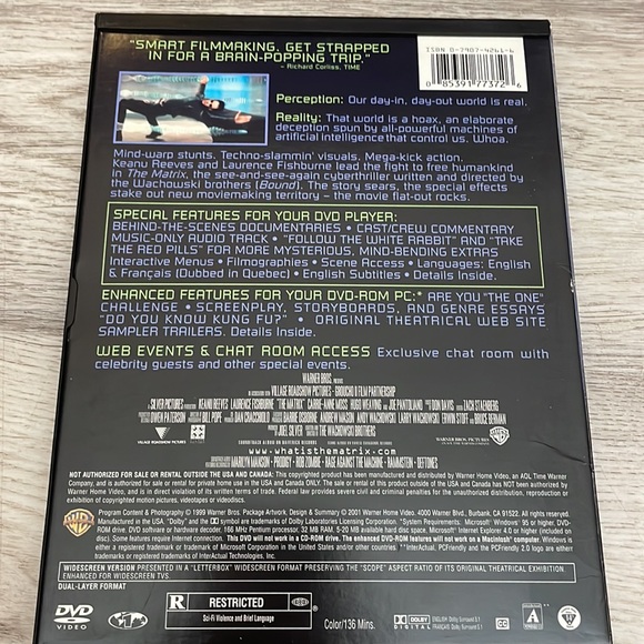 The Matrix DVD Movie 1999 2h 16m Rated R Keanu Reeves Action, Sci-Fi - Picture 3 of 5